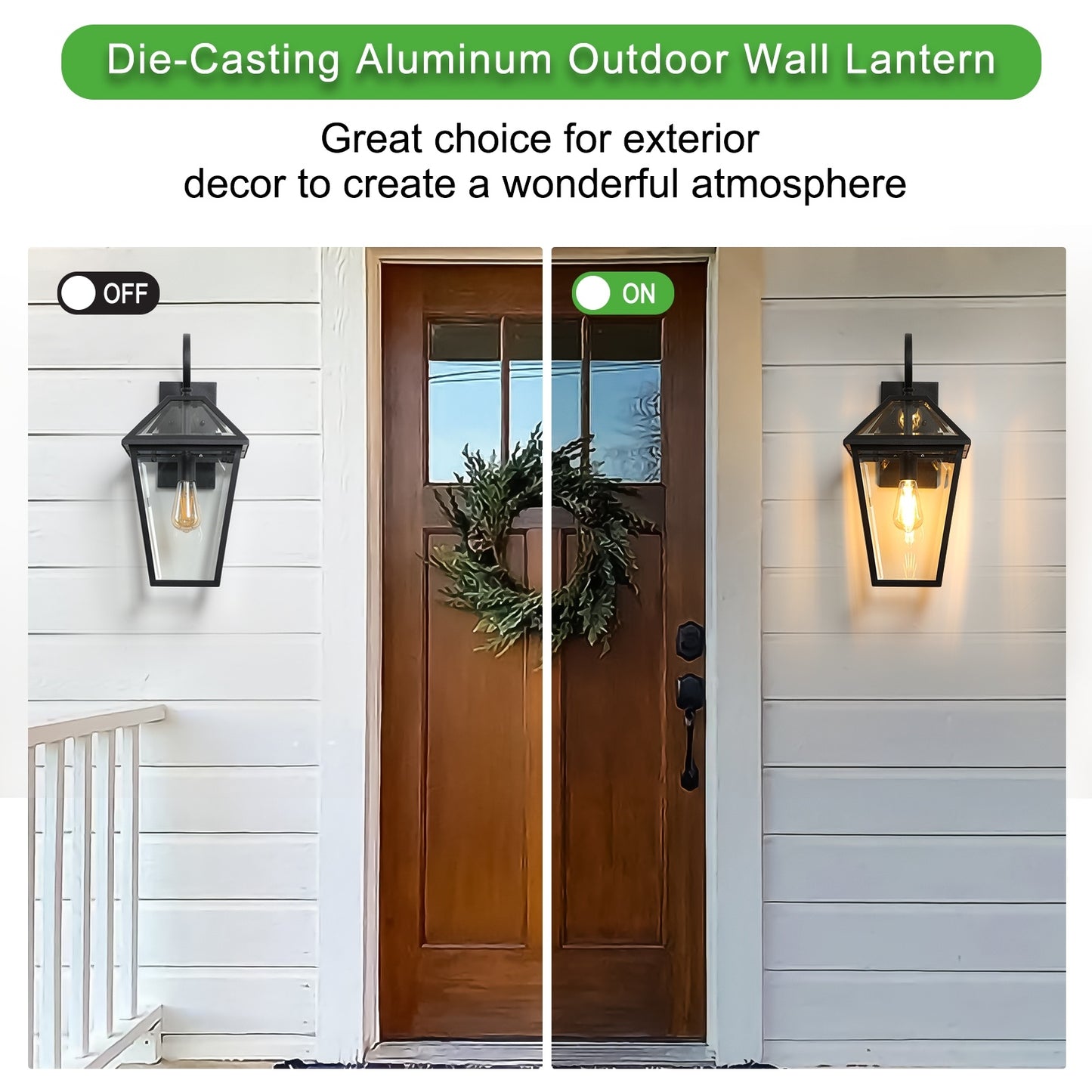 US Local Modern Outdoor Waterproof Wall Lamp 2pack