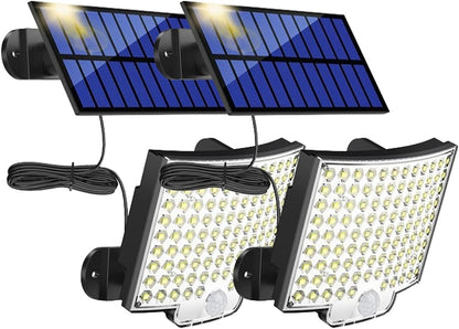 US Local Solar Outdoor Lights Waterproof, LED Security Lights With 16.5 Ft Cable, Motion Sensor Lights, Flood Light For Streets, Courtyards,Parking Garages