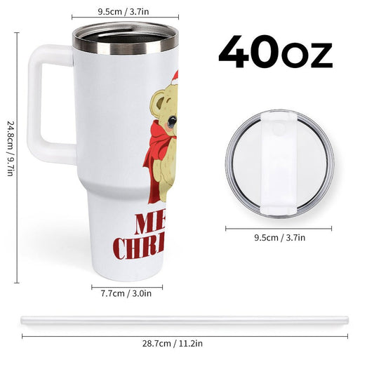 PHDT00460 POD US Local Tumbler 40 oz Large Capacity Car Cup Teddy Bear, Love, Christmas