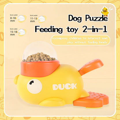 Dog Puzzle Feeder Interactive Pet Food Treat Dispenser Cartoon Duck Design Anti-slip Pets Automatic Feeder Toys For Dog Training Pet Products