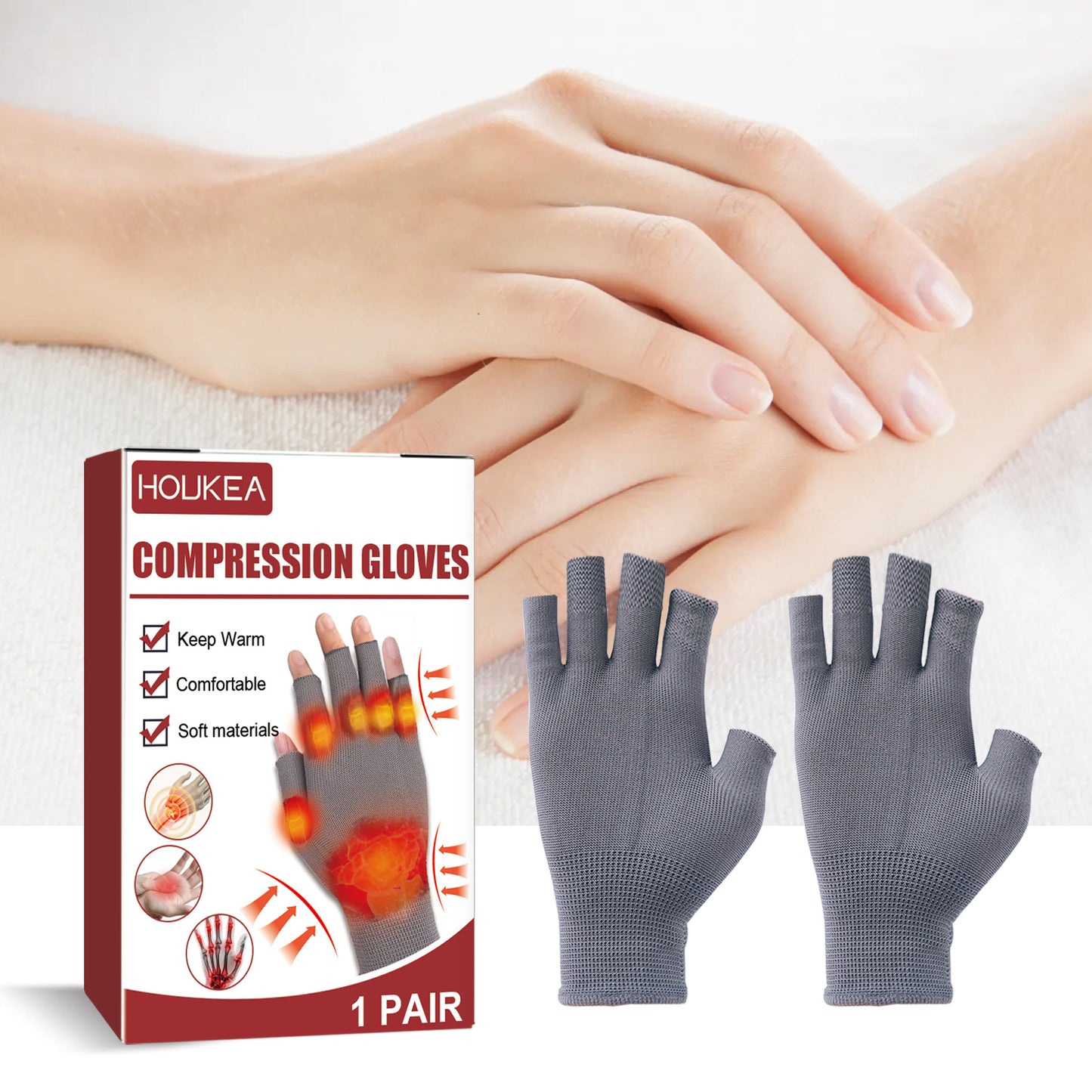 US Local Houkea Joint Compression Gloves Wrist Gloves For Stiff Hands, Wrists, Thumbs, Sore Joints And Swollen Wrists