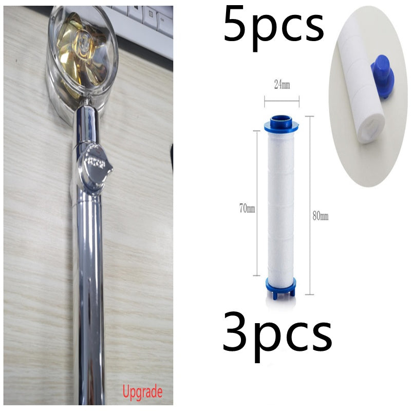 Turbo Propeller Shower Head Water Saving High Preassure Flow 360 Degrees With Fan Extension Showerhead Rainfall With Holder