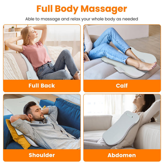 US Local 1 Set  Shiatsu Back Massager 3D Deep Tissue Kneading Massage Pillow Cordless USB Rechargeable With 3 Massaging Modes 2 Heating Levels 10Mins Auto-Off For Back Shoulder Waist Lumbar No Chair