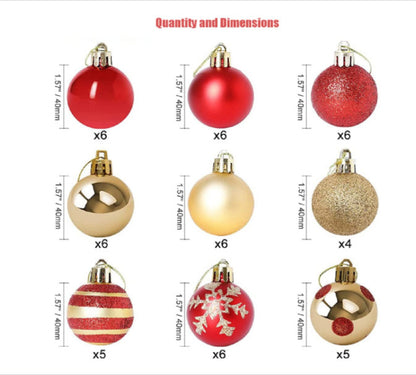 Christmas Ball Decorative Gift Box Electroplating Ball Christmas Tree Pendant 4cm 50 Pieces