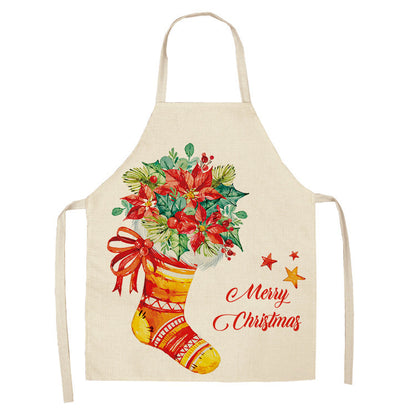 Christmas linen apron