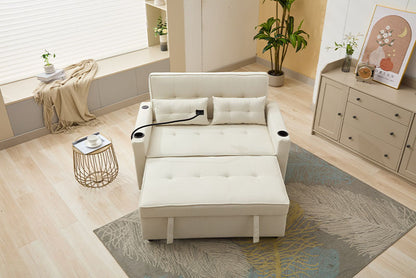 US Local Futon Chair Bed Convertible Chair 3-in-1 Pull Out Sleeper Chair Beds With USB Ports,Wear-resistant And Anti-scratch, Armchair Bed Sleeper For Living Room