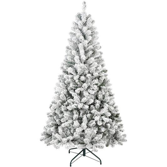 US Local Artificial 4ft Flocked Christmas Tree With 233 PVC Branch Tips, Round Head, Foldable Base For Indoor Holiday Decorating