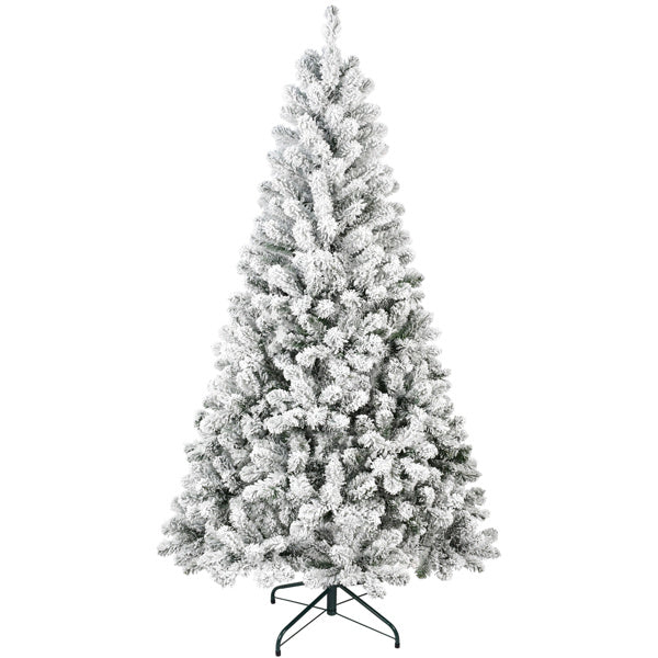 US Local Artificial 4ft Flocked Christmas Tree With 233 PVC Branch Tips, Round Head, Foldable Base For Indoor Holiday Decorating