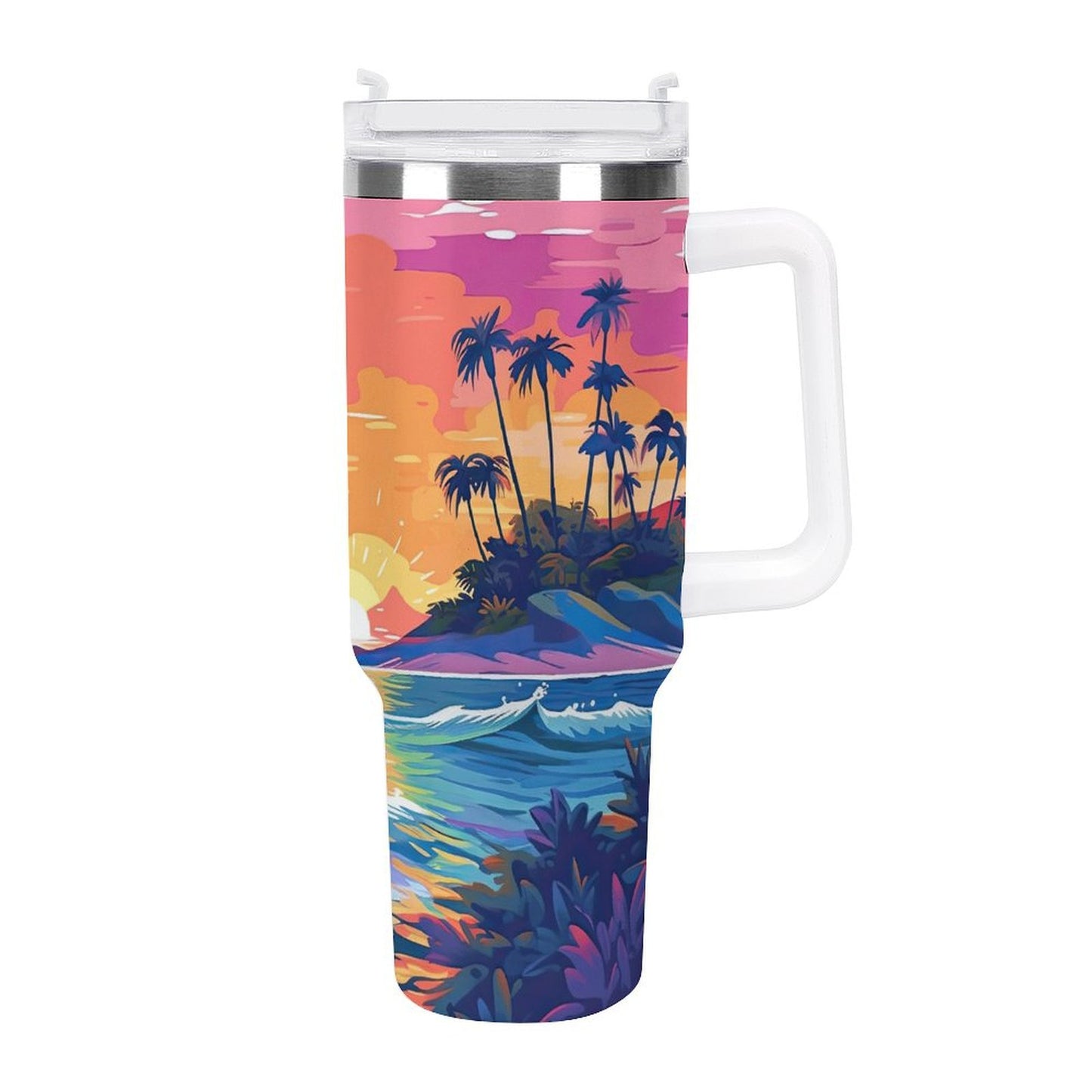 PHDT00520 POD US Local Tumbler 40oz Large Capacity Car Cup Island, Sunset