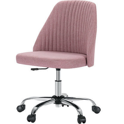 US Local Modern Fabric Armless Adjustable Swivel Office Desk Chairs With Wheels