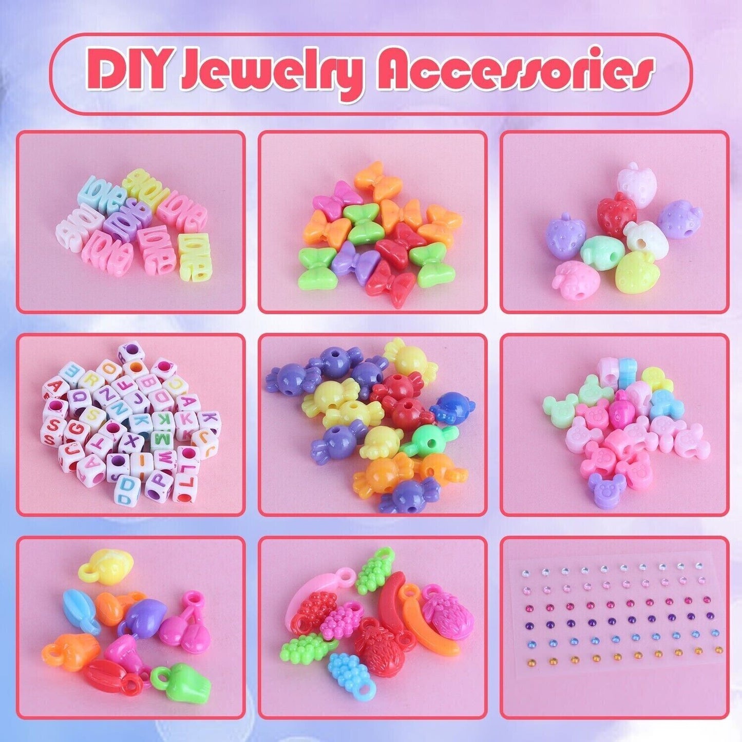 US Local DIY Craft Kit, Jewelry Design, Necklace, Bead Toy, Kids Toy, Girl