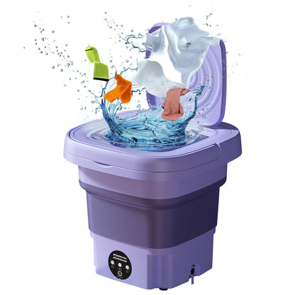 US Local 1Pc Portable Washing Machine Foldable Laundry Machine With Detachable Drain Basket 3 Modes Electric Clothes Washer For Underwear Socks Towels Baby Clothes