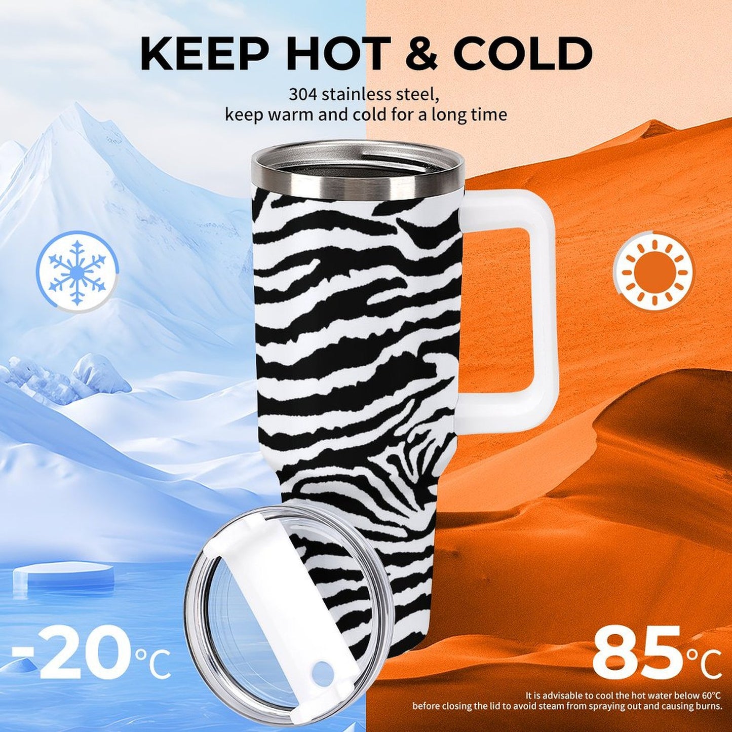 PHDT00129 POD US Local Tumbler 40 oz Large Capacity Car Cup Leopard