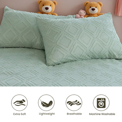 US Local Bohemian Style Quilt Cover Set, Cut Flower Quilt Cover,  Tufted Quilt Cover Three-piece Set, One Quilt Cover And Two Pillowcases,  Washable And Machine Washable Without Shrinkage,  Suitable For Hotels