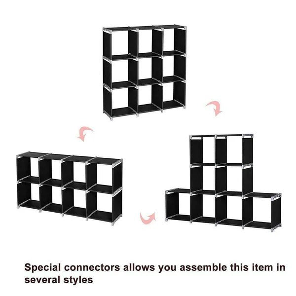 3Tier 9 Compartment Storage Cube Closet Organizer Shelf 9 Cubes Bookcase Storage