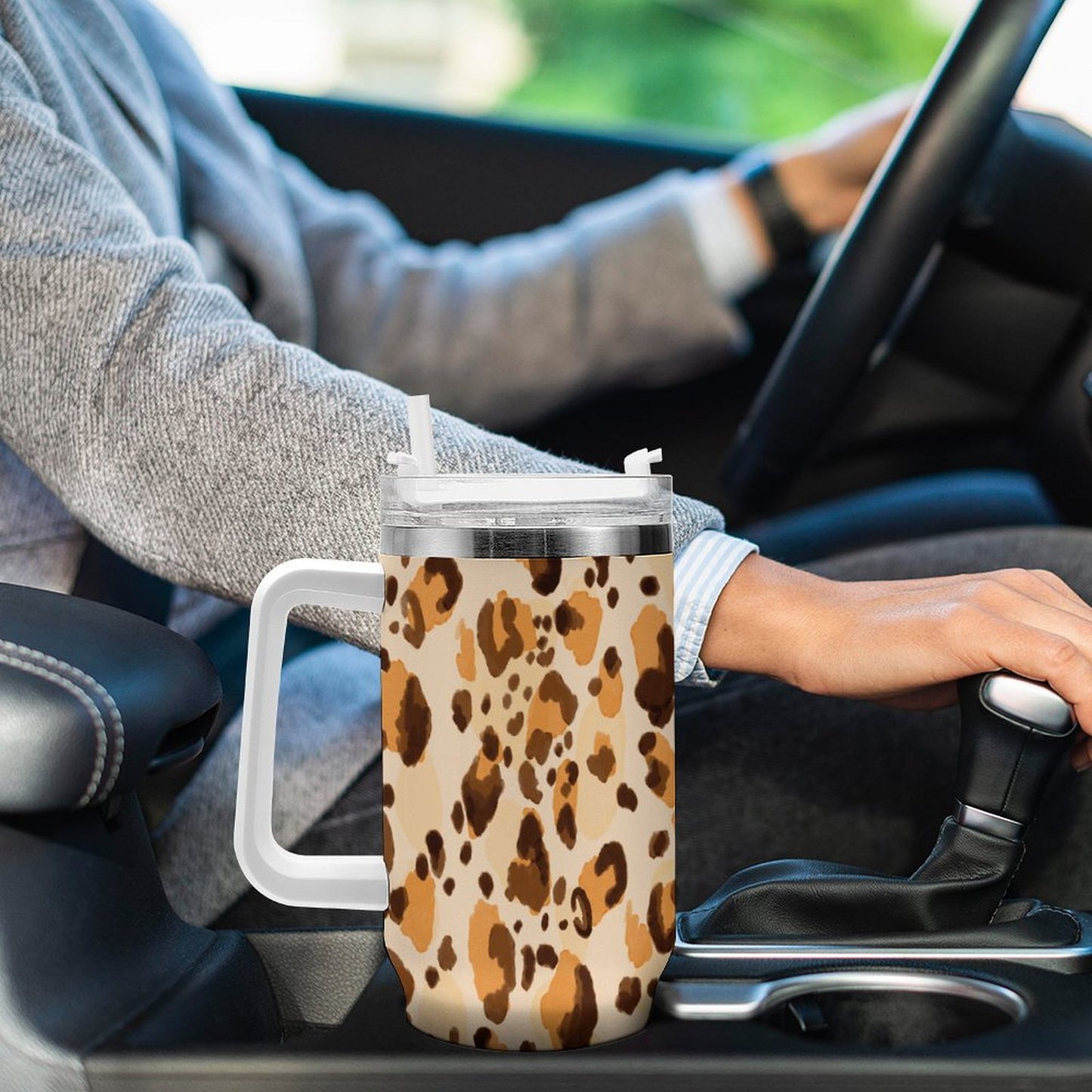 PHDT00202 POD US Local Tumbler 40 oz Large Capacity Car Cup Leopard
