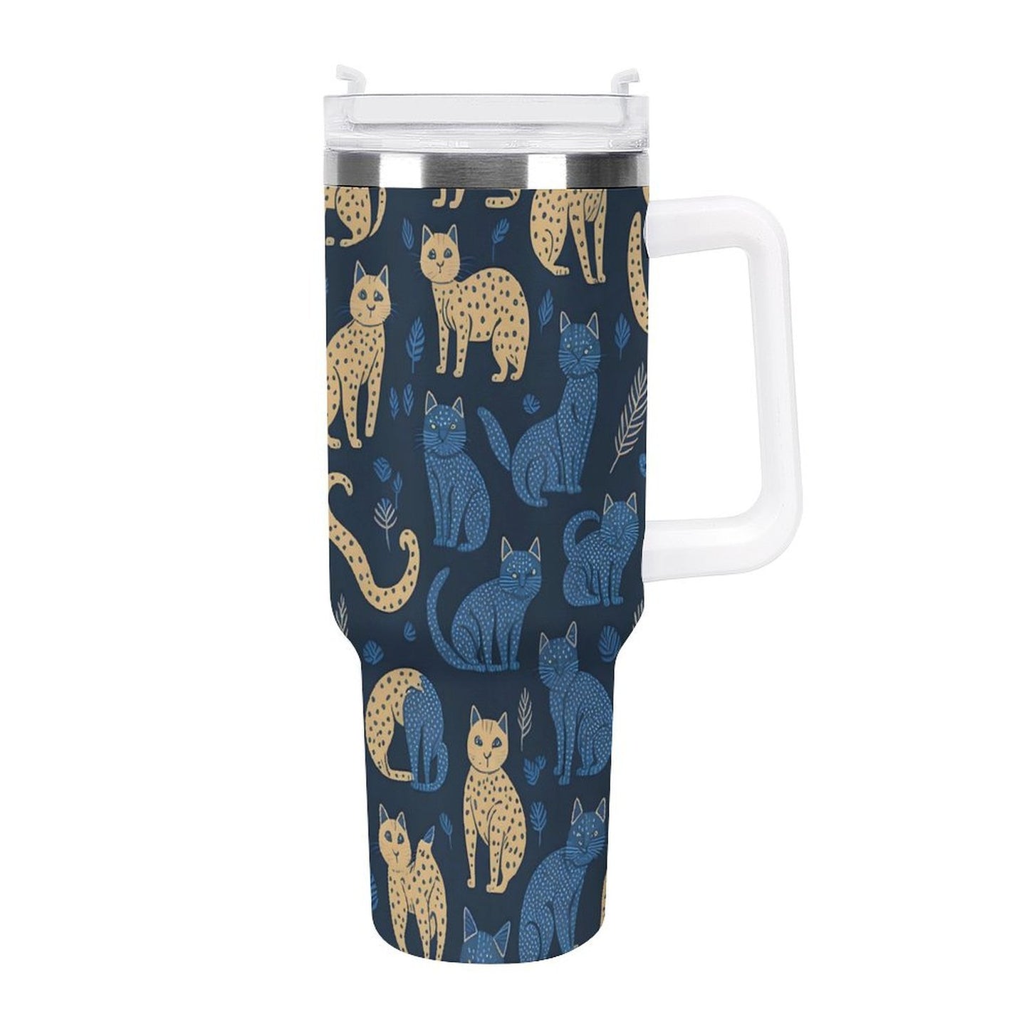 PHDT00271 POD US Local Tumbler 40 oz Large Capacity Car Cup Cat, Yellow, Black, Blue