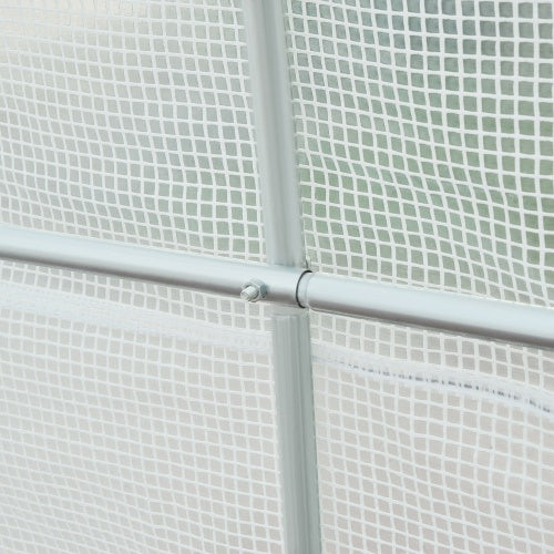 US Local Outsunny 15 X 7 X 7 Walk-In Tunnel Greenhouse, Large Garden Hot House Kit With 6 Roll-up Windows & Roll Up Door, Steel Frame, White