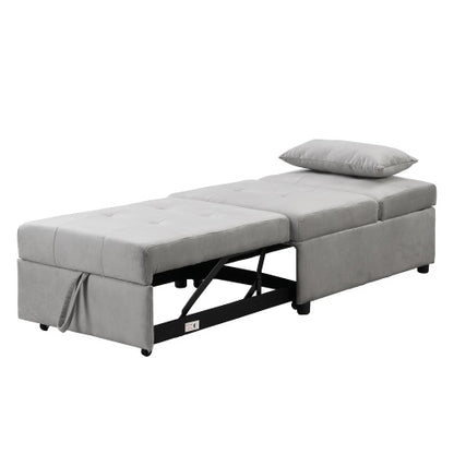 US Local Folding Ottoman Sofa Bed Gray