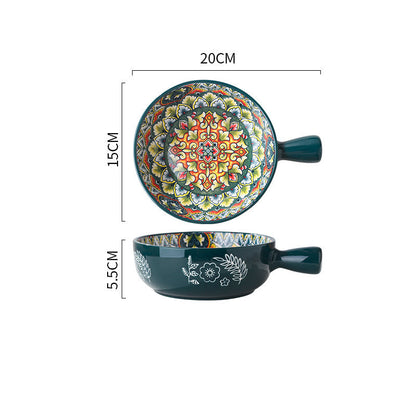 US Local Glazed Salad Bowl Dessert Bowl Household