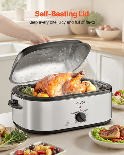 US Local Electric Roaster Oven 22QT Electric Roasting Pan With Self-Basting Lid