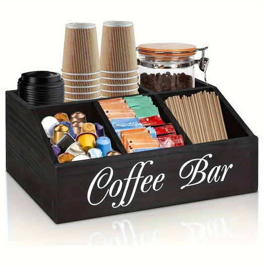 US Local Durable Wooden Divider Coffee Capsule Organizer, Suitable For Coffee Shops, Kitchens, And Offices, Coffee Bar Accessories, Kitchen Accessories.