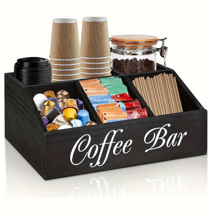US Local Durable Wooden Divider Coffee Capsule Organizer, Suitable For Coffee Shops, Kitchens, And Offices, Coffee Bar Accessories, Kitchen Accessories.