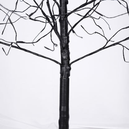 US Local Set Of 3 Halloween Ghost Trees With Purple Lights, 4 Feet, 5 Feet, And 6 Feet, Black Glowing Trees For Halloween Decoration