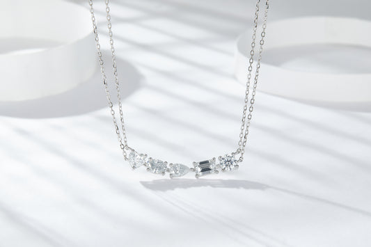 US Local Galaxy - A Fashionable And Luxurious Diamond Jewelry Pendant Set With Moissanite S925 Sterling Silver And Platinum Plating