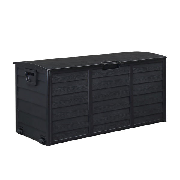 US Local Pure Black Courtyard Storage Box With Two Wheels