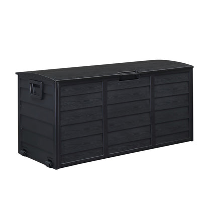 US Local Pure Black Courtyard Storage Box With Two Wheels