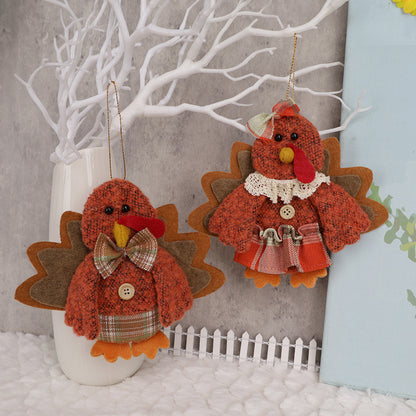 Thanksgiving Fabric Harvest Turkey Pendant