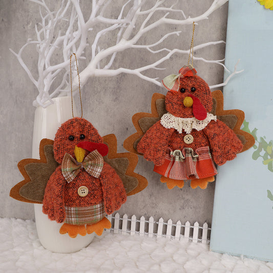 Thanksgiving Fabric Harvest Turkey Pendant