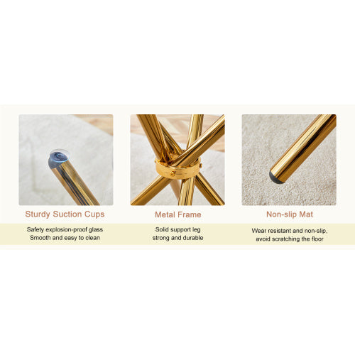 US Local Circular Transparent Glass Dining Table