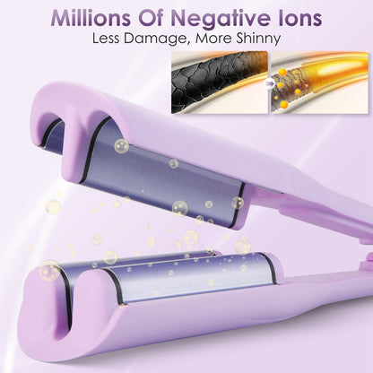 US Local 1Pc Hair Iron Curling Waver With Ceramic 1.41inch Barrel Ions Deep Hair Curler Dual Voltage Anti Scald Hair Curling Wand Hair Crimper With 5 Temperature Auto Off 30S Fast Heating