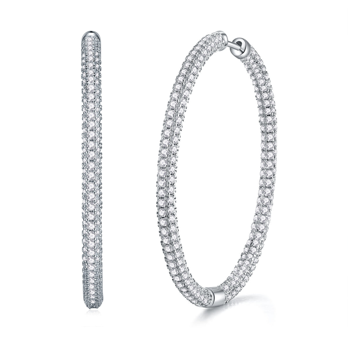 Light Coco Luxury Fashion Diamond Earrings Stud Set With Mosan Diamond Silver Ornaments