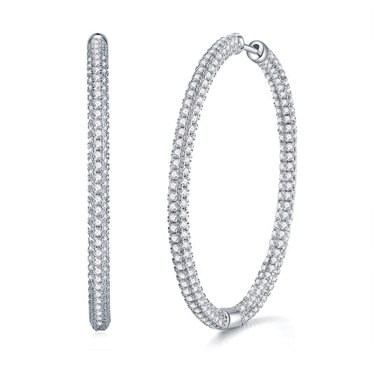 Light Coco Luxury Fashion Diamond Earrings Stud Set With Mosan Diamond Silver Ornaments