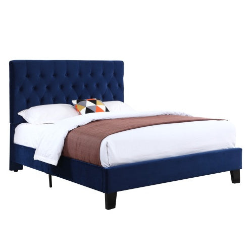 US Local Wallace Bay Luma Blue Queen Upholstered Bed
