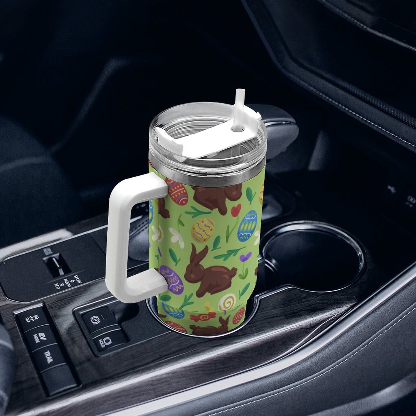 PHDT00527 POD US Local Tumbler 40oz Large Capacity Car Cup Green, Easter, Rabbit