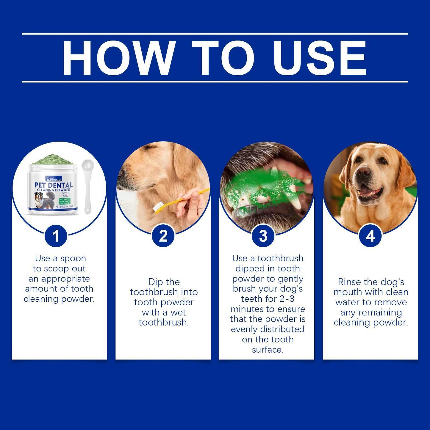 US Local Yeagerbong Dog Tooth Cleaning Powder Gently Cleans Tartar Stains And Freshens Breath