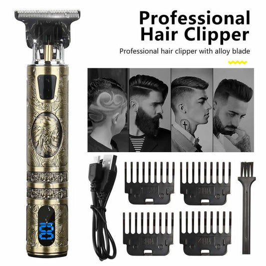 US Local Beard Trimmer Hair Clippers Cordless Hair Cutting Kit Barber Shaving Machine For Men USB Rechargeable