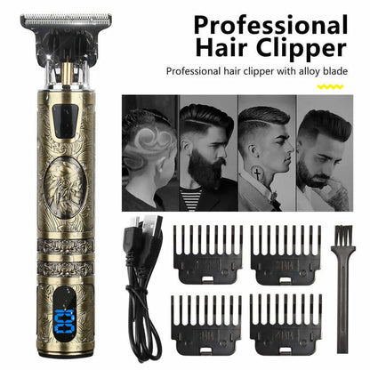 US Local Beard Trimmer Hair Clippers Cordless Hair Cutting Kit Barber Shaving Machine For Men USB Rechargeable