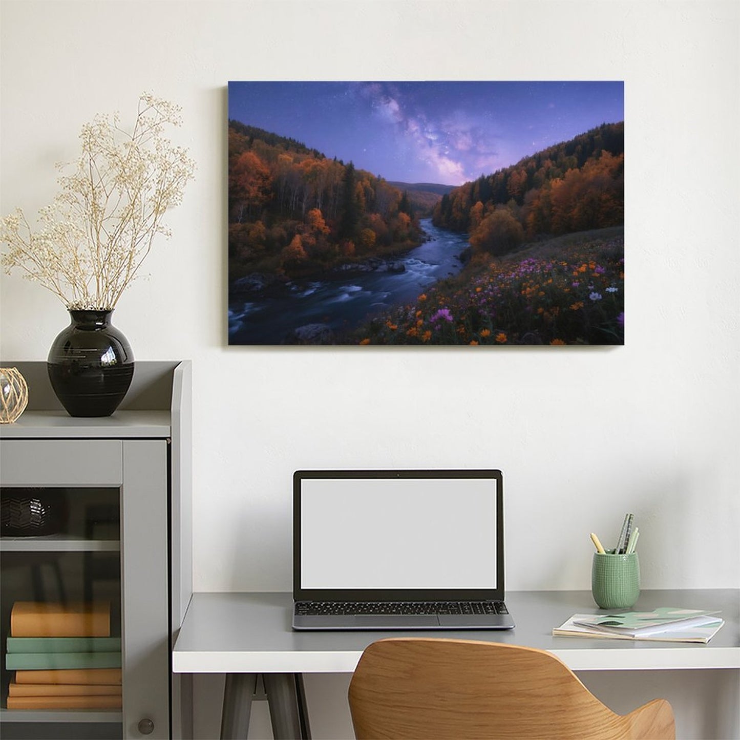 Decorative Interior Frame Painting Mountain-river-starry-autumn-4