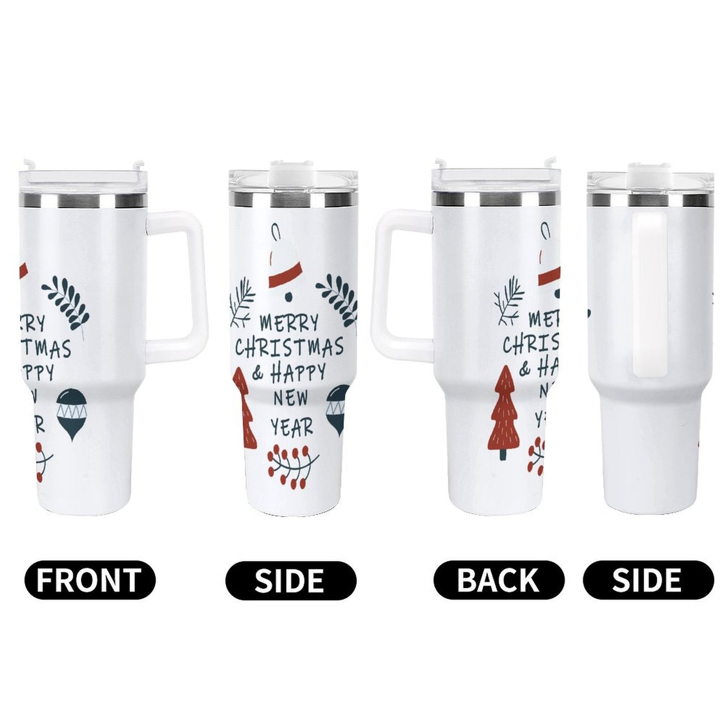 PHDT00077 POD US Local Tumbler 40 oz Large Capacity Car Cup Christmas Pendant, Red