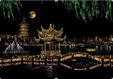 US Local Decorative painting scratch Scraping painting drawing paper world Sightseeing pictures decoration birthday gifts