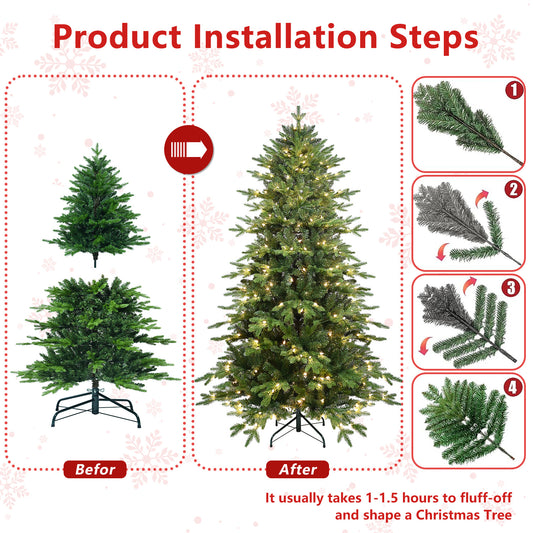 US Local PVC Christmas Tree, Christmas Decorations, Green, With Lights