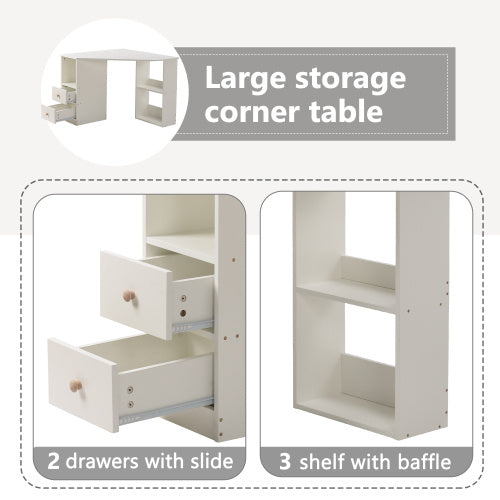 UK Local L-Computer Desk Corner Computer Desk With Large Storage Space Study Desk Laptop Table For Home Office
