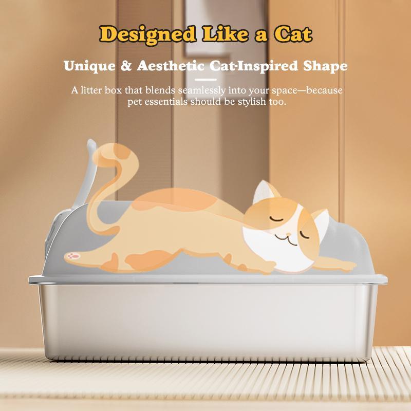 US Local Large Stainless Steel Cat Litter Box