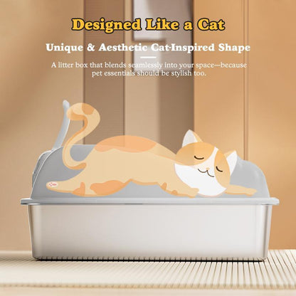 US Local Large Stainless Steel Cat Litter Box