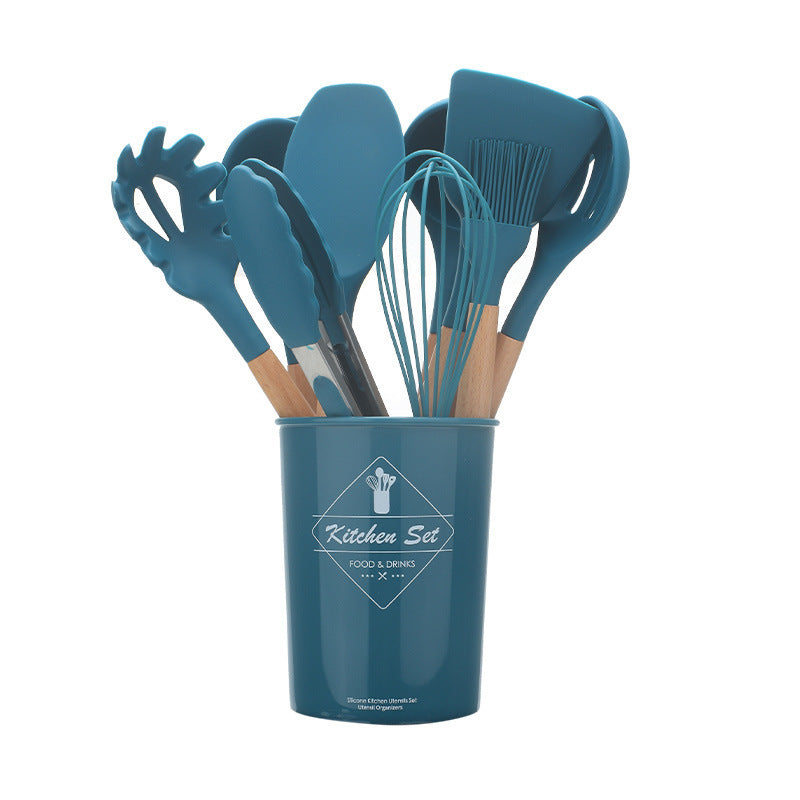 US Local Silicone Kitchenware With Wooden Handle